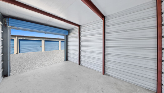 open drive-up storage unit at Peninsula Mini Storage in Blades, DE